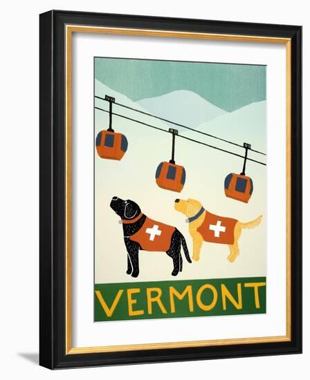 Vermont Ski Patrol Black-Stephen Huneck-Framed Giclee Print