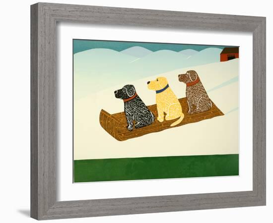 Vermont Sled Dogs Template-Stephen Huneck-Framed Giclee Print