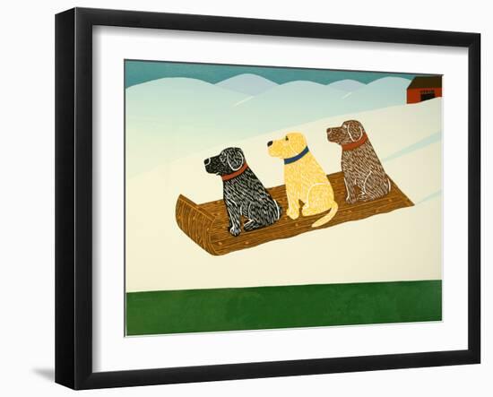 Vermont Sled Dogs Template-Stephen Huneck-Framed Giclee Print