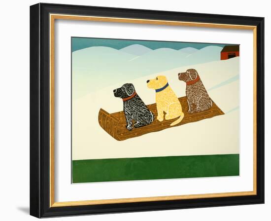 Vermont Sled Dogs Template-Stephen Huneck-Framed Giclee Print