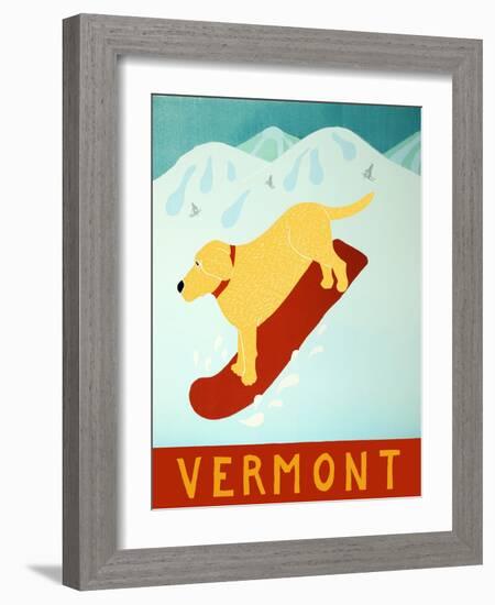 Vermont Snowboard Yellow-Stephen Huneck-Framed Giclee Print