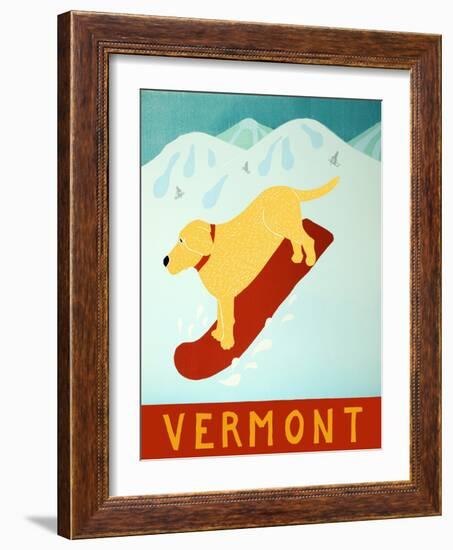 Vermont Snowboard Yellow-Stephen Huneck-Framed Giclee Print