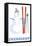 Vermont, Snowman with Skis-Lantern Press-Framed Stretched Canvas