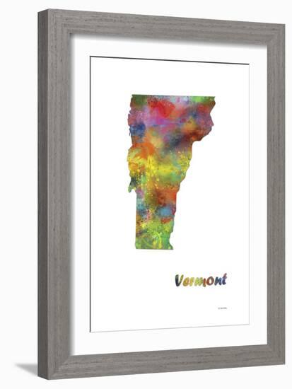 Vermont State Map 1-Marlene Watson-Framed Giclee Print