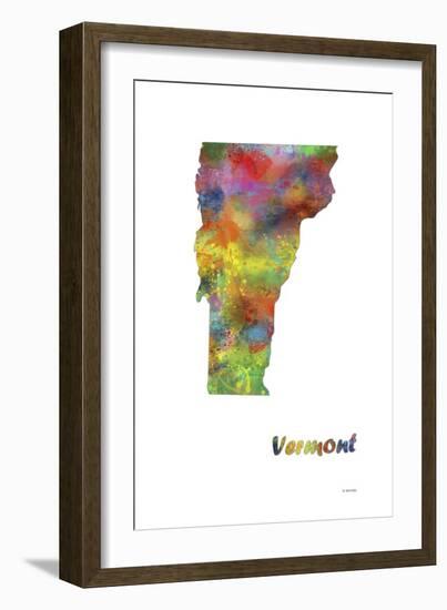 Vermont State Map 1-Marlene Watson-Framed Giclee Print