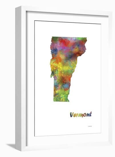 Vermont State Map 1-Marlene Watson-Framed Giclee Print