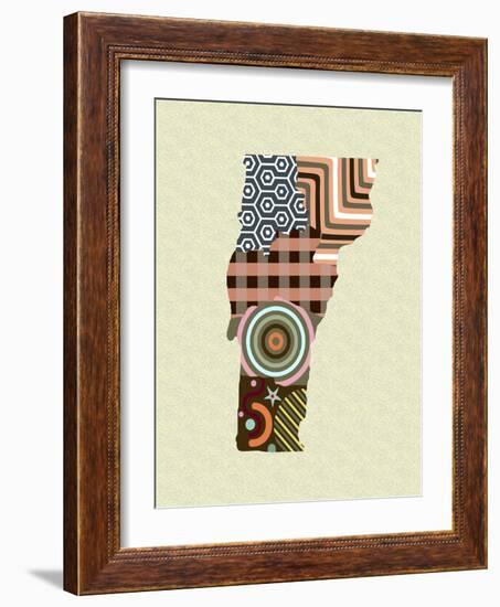 Vermont State Map-Lanre Adefioye-Framed Giclee Print