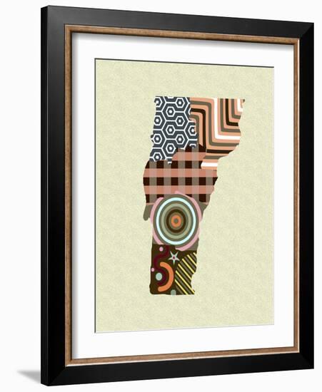 Vermont State Map-Lanre Adefioye-Framed Giclee Print