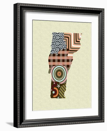 Vermont State Map-Lanre Adefioye-Framed Giclee Print