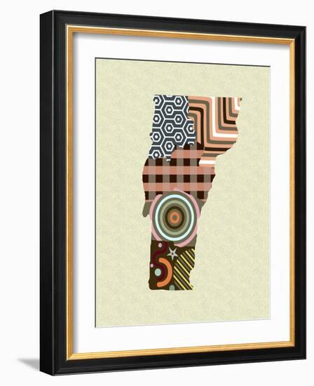 Vermont State Map-Lanre Adefioye-Framed Giclee Print