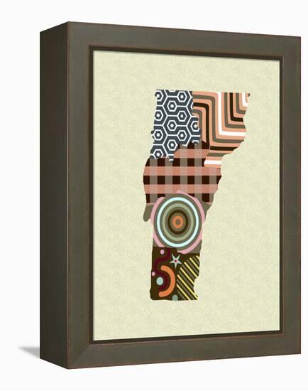 Vermont State Map-Lanre Adefioye-Framed Premier Image Canvas