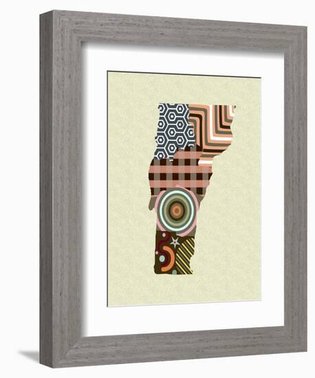 Vermont State Map-Lanre Adefioye-Framed Giclee Print