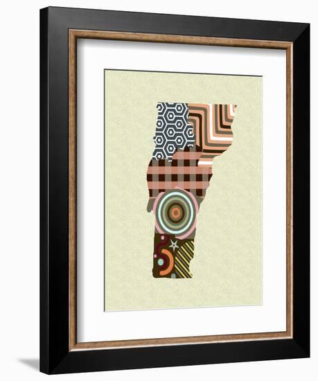 Vermont State Map-Lanre Adefioye-Framed Giclee Print