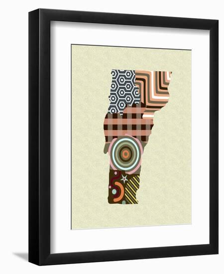 Vermont State Map-Lanre Adefioye-Framed Giclee Print