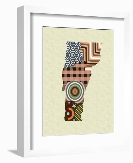 Vermont State Map-Lanre Adefioye-Framed Giclee Print