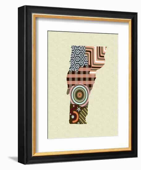 Vermont State Map-Lanre Adefioye-Framed Giclee Print