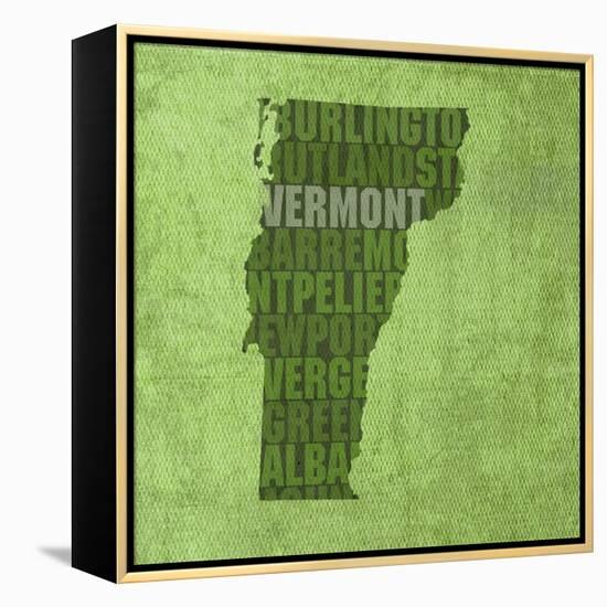 Vermont State Words-David Bowman-Framed Premier Image Canvas