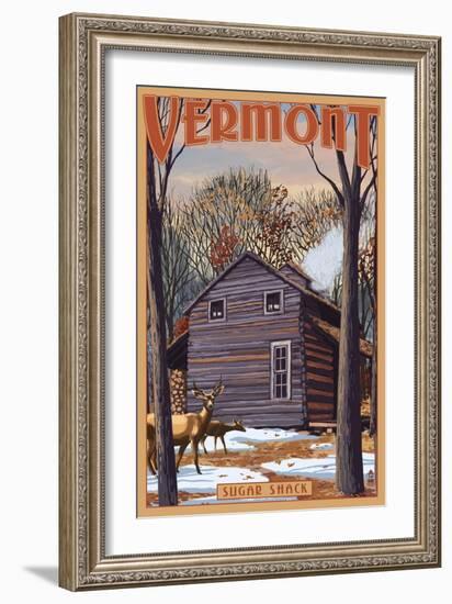 Vermont - Sugar Shack-Lantern Press-Framed Art Print