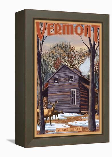 Vermont - Sugar Shack-Lantern Press-Framed Stretched Canvas