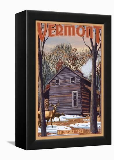 Vermont - Sugar Shack-Lantern Press-Framed Stretched Canvas