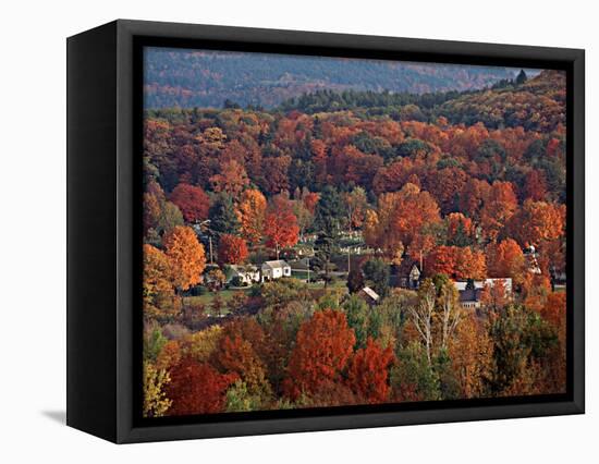 Vermont Town in the Fall, USA-Charles Sleicher-Framed Premier Image Canvas