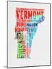 Vermont Watercolor Word Cloud-NaxArt-Mounted Art Print