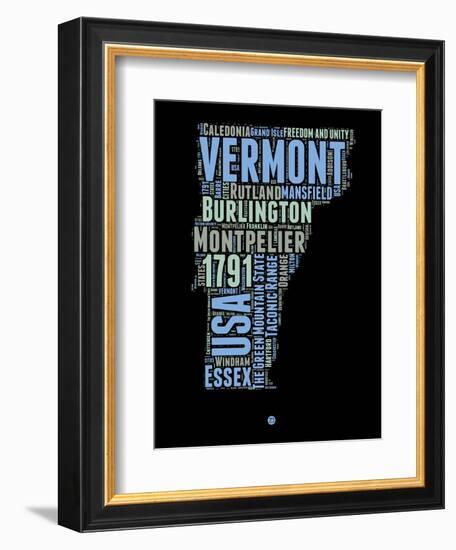 Vermont Word Cloud 1-NaxArt-Framed Art Print