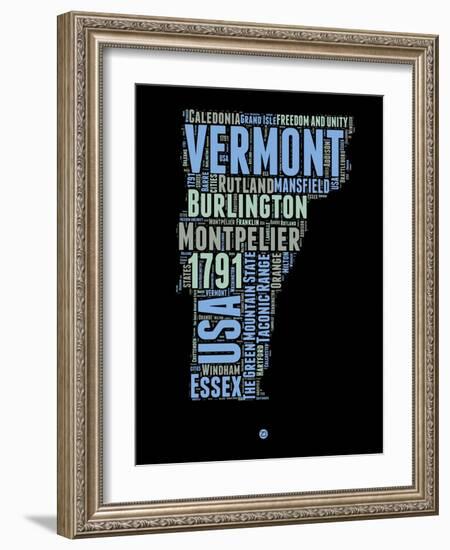 Vermont Word Cloud 1-NaxArt-Framed Art Print