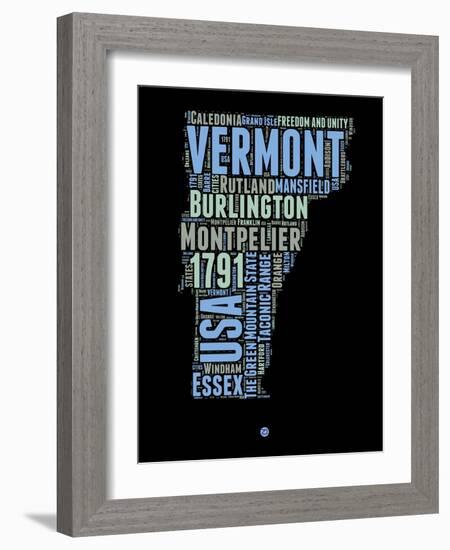 Vermont Word Cloud 1-NaxArt-Framed Art Print