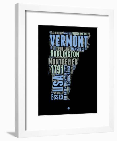 Vermont Word Cloud 1-NaxArt-Framed Art Print