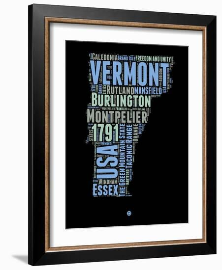 Vermont Word Cloud 1-NaxArt-Framed Art Print