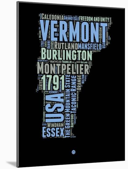 Vermont Word Cloud 1-NaxArt-Mounted Art Print