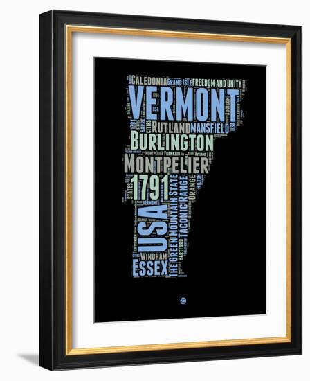 Vermont Word Cloud 1-NaxArt-Framed Art Print