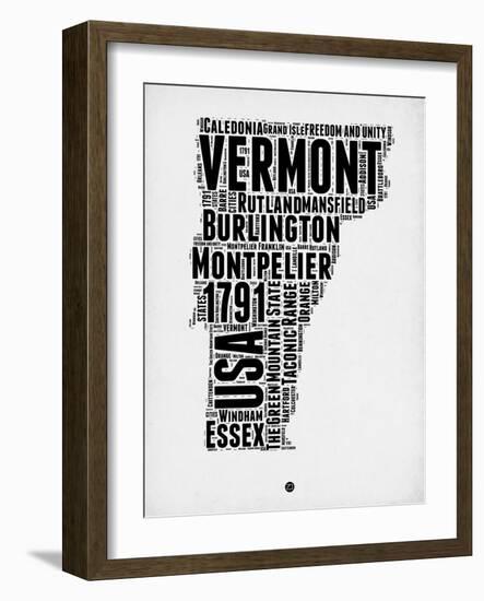 Vermont Word Cloud 2-NaxArt-Framed Art Print