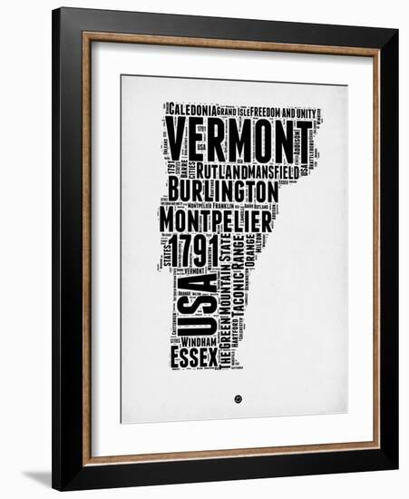 Vermont Word Cloud 2-NaxArt-Framed Art Print