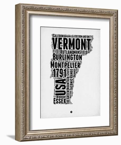 Vermont Word Cloud 2-NaxArt-Framed Art Print