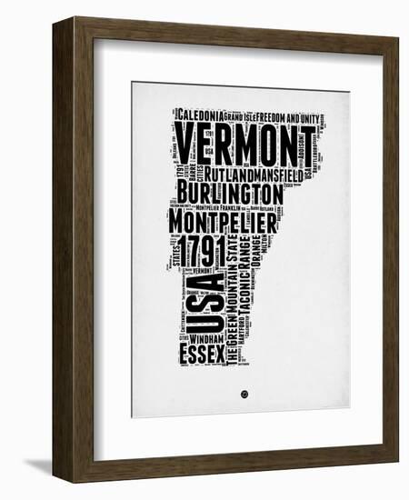 Vermont Word Cloud 2-NaxArt-Framed Art Print