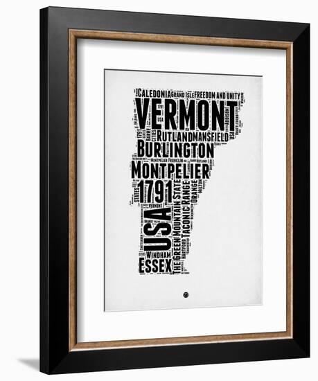 Vermont Word Cloud 2-NaxArt-Framed Art Print