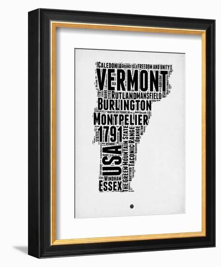 Vermont Word Cloud 2-NaxArt-Framed Art Print