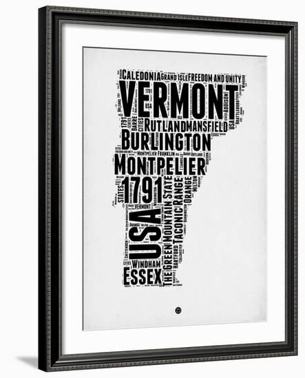 Vermont Word Cloud 2-NaxArt-Framed Art Print