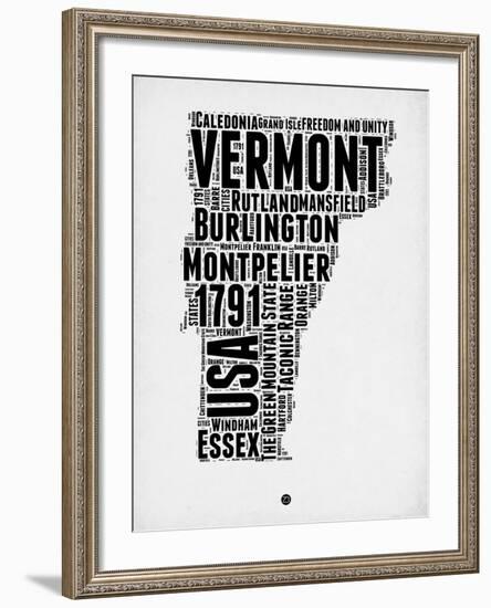 Vermont Word Cloud 2-NaxArt-Framed Art Print