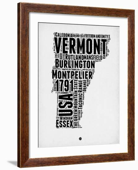 Vermont Word Cloud 2-NaxArt-Framed Art Print