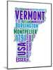 Vermont Word Cloud Map-NaxArt-Mounted Art Print