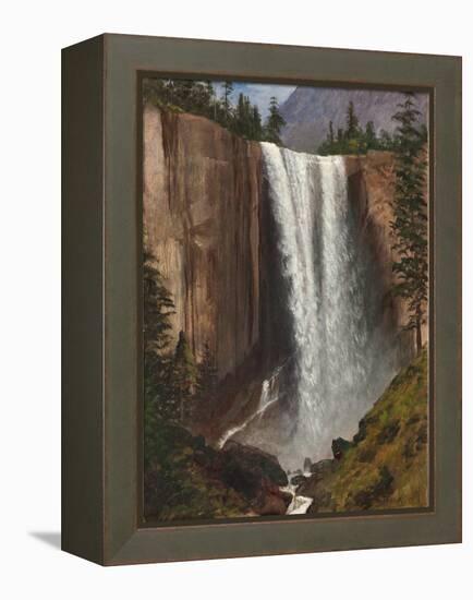 Vernal Falls, 1863 (Oil on Paper, Mounted on Canvas)-Albert Bierstadt-Framed Premier Image Canvas