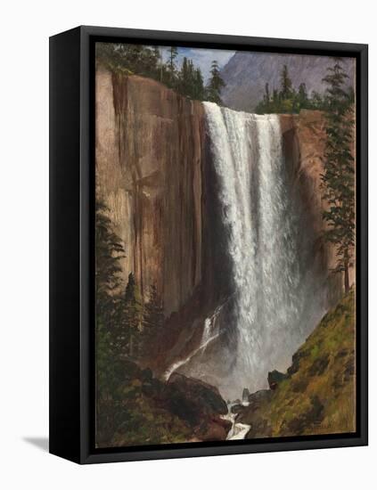 Vernal Falls, 1863 (Oil on Paper, Mounted on Canvas)-Albert Bierstadt-Framed Premier Image Canvas