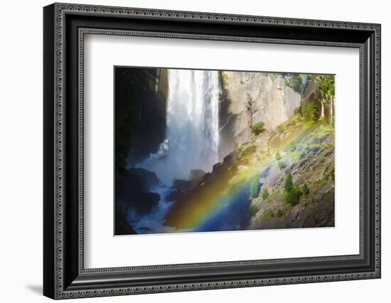 Vernal Falls and Hikers on the Mist Trail, California, Usa-Russ Bishop-Framed Photographic Print