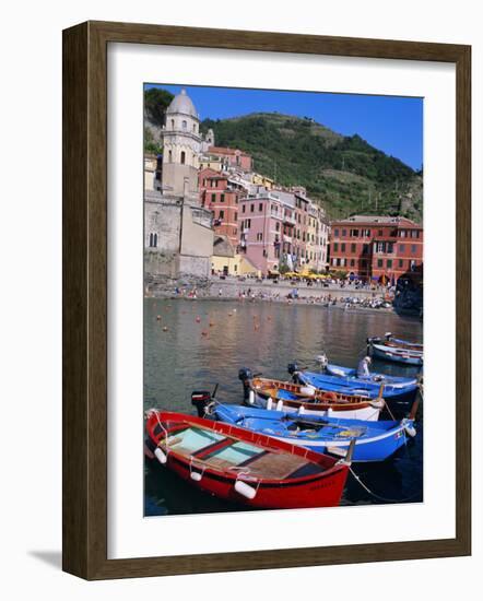 Vernazza, Cinque Terre, Unesco World Heritage Site, Italian Riviera, Liguria, Italy-Bruno Morandi-Framed Photographic Print