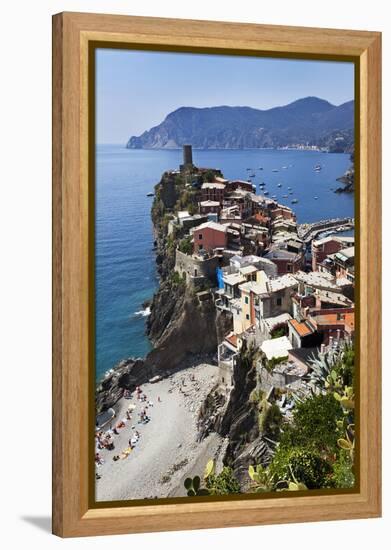 Vernazza from the Cinque Terre Coastal Path-Mark Sunderland-Framed Premier Image Canvas