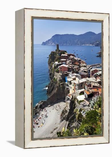 Vernazza from the Cinque Terre Coastal Path-Mark Sunderland-Framed Premier Image Canvas