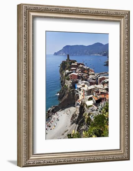 Vernazza from the Cinque Terre Coastal Path-Mark Sunderland-Framed Photographic Print